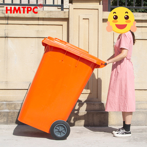 Grand bac d'extérieur conteneur <span class=keywords><strong>mobile</strong></span> de recyclage plastique 360L seau <span class=keywords><strong>orange</strong></span> deux ans de garantie seau seau HDPE haute densité - Product Image 4