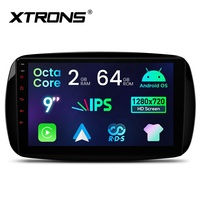 Lecteur multimédia automobile Android 9 pouces 64 Go pour Smart Fortwo Coupé / Cabrio 2015-2018, processeur octa-core, écran IPS, égaliseur DSP, plusieurs interfaces utilisateur