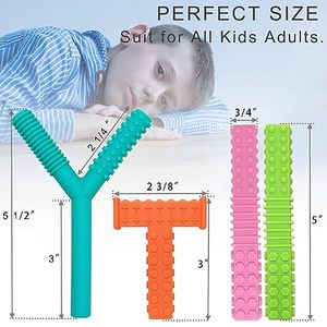 Tự kỷ đặc biệt nhu cầu bằng miệng động cơ nhai công cụ 4 gói Silicone <span class=keywords><strong>Chew</strong></span> Ống mọc răng gậy cảm giác nhai đồ chơi cho trẻ em tự kỷ - Product Image 5
