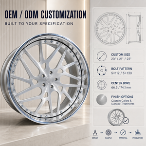 Jantes forgées à profil profond concave 20 21 22 pouces, couleur argent platine, 5x112 5x130 CB66.5 74.1, compatibles avec les SUV de luxe allemands et les berlines performantes - Product Image 5