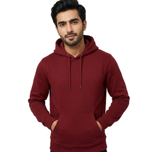 Top unisex Pullover Hoodie 350gsm <b>Red</b> Heavyweight Basics Cotton Blended 100% Cotton Custom Logo Embroidered Men Hoodies Print - Product Image 1