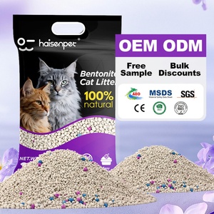 Arena para Gatos de Bentonita con Logotipo Personalizado, Fuerte Aglutinación, Bajo Polvo, Control de Olores, Fresca, Aroma a Talco para Bebé, Venta al por Mayor - Product Image 1