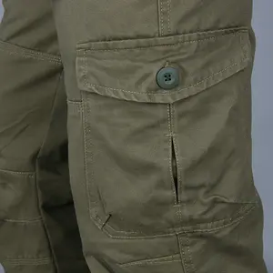 Pantaloni Cargo in cotone OEM tuta da uomo pantaloni dritti da allenamento tattico in stile militare Outwear Multi Pocket Baggy Pan