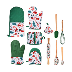 DUOLAI cucina di natale set da cucina con guanti da forno porta pentole guanti da forno mattarello raschietto da cucina <span class=keywords><strong>pala</strong></span> frusta frullino per le uova - Product Image 1