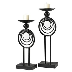 Soportes de portavelas antiguos negros Pilares de velas creativos hechos a mano para decoración del hogar con tarro de vela único - Product Image 6