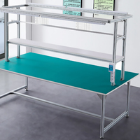 Banc de travail antistatique en aluminium robuste pour usine, réparation de moteurs, ordinateurs, laboratoire et ligne d'assemblage