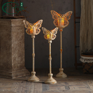 Butterfly <b>Candlestick</b> Metal Floor Standing Home Decoration Vintage Style A3289 - Product Image 1