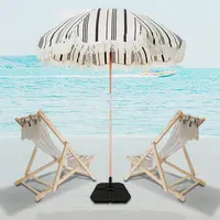 술 비치 의자와 사용자 정의 패턴 비치 우드 우산
