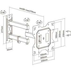 Economical VESA 200*200 Load 30kg Full Motion Swivel 14-<strong>43</strong> <strong>Inch</strong> <strong>TV</strong> Wall <strong>Bracket</strong> - Product Image 2