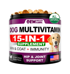 Multivitamine à croquer avec glucosamine 15 en 1 pour chien Vitamines et suppléments pour animaux de compagnie Soutien articulaire Santé Multivitamine pour chiens - Product Image 1