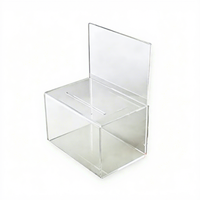 Boîte de dons transparente verrouillable en acrylique, boîte à monnaie transparente en acrylique avec fente pour collectes de fonds caritatives