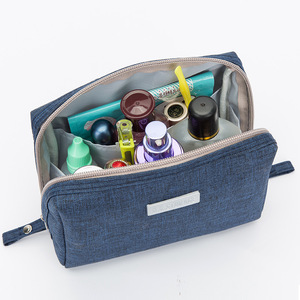 CR Portable Travel for <b>Bag</b> Fashionable Makeup Cosmetic Case Zipper <b>Shower</b> Organizer Kit Soft Handle Medium Capacity Stone - Product Image 1