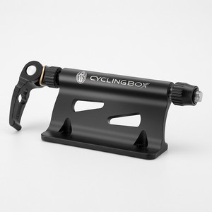 Cyclingbox Aluminum <b>Bicycle</b> Rack Floor Mount Adjustable <b>Fork</b> Holder Black Titanium Finish - Product Image 1