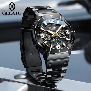 Montre mécanique GELATU 6030 pour homme, cadran multifonctionnel, design angulaire, fonction éclairage nocturne, étanche 50m - Product Image 2