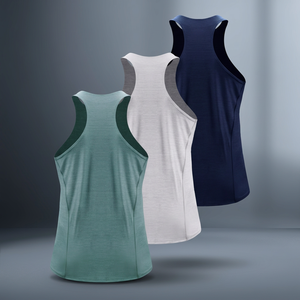 <b>Men</b> Solid Knitted Mesh O-Neck <b>Singlets</b> Quick Dry Breathable Polyester Running Tank Tops Casual Stringers 160g Front Logo Sports - Product Image 3