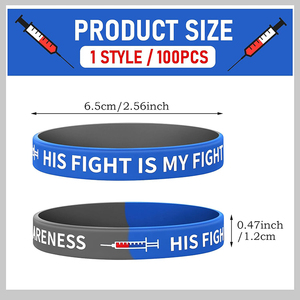 Proveedores de caucho de silicona personalizado su lucha es mi lucha pulsera campañas de concientización de la comunidad impermeable pulsera apilable - Product Image 2