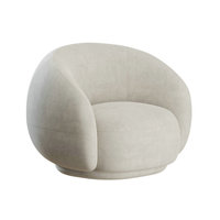 Moderner Nordic Design Stuhl Bouclé Einzelsofa Holzrahmen Halbkreisförmiger Sessel Sofas Luxus Samt Lounge Sessel für Wohnzimmer