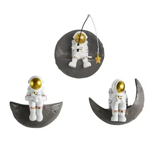 3 Pcs Astronauts Wall Decor,Background 3D Wall Decorations for Living Room Sofa Bedroom, Outer Space Theme Wall Decor for Kids