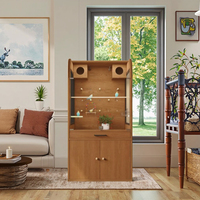 Cage à oiseaux en bois de luxe, grande volière en verre pour perroquets avec nichoir pour pigeons, cage de reproduction pour oiseaux d'hôtel et accessoires