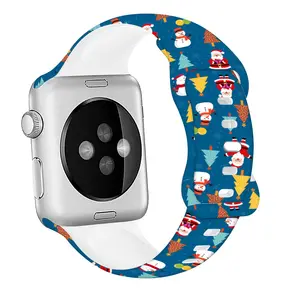 Apple Watch用メーカーカスタムニュースタイルクリスマスギフトシリコンスマートウォッチバンドストラップ