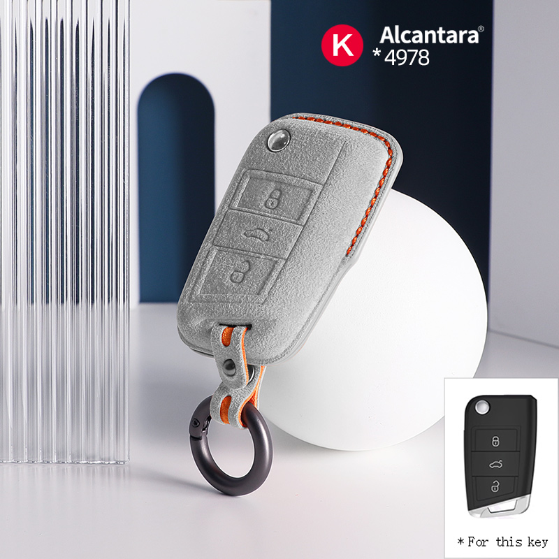 #4978 Light grey+orange stitching