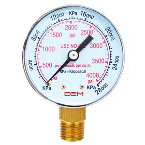 DEM 50mm Diámetro 0-15 <span class=keywords><strong>PSI</strong></span> 0-10 Bar 300bar Manómetro LPG Aire Acero inoxidable 1/4 NPT Manómetros - Product Image 4