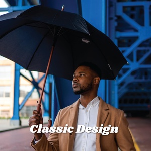 36"*8k Eco Auto Open <b>Umbrella</b> Classic Wooden J Stick Handle with Easy Grip Windproof Rainproof and Durable Canopy Design - Product Image 6