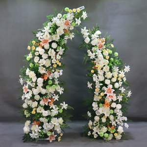 Arco de Flores Artificiales al por Mayor, Arco de Boda Blanco con Flores, Arreglo Floral de Seda para Arco - Product Image 1