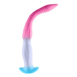 سدادة شرجية سيليكونية طويلة جدًا بتصميم خاص، أداة تدريب شرجية على شكل وحش خيالي، ألعاب جنسية للرجال والنساء - Product Image 3