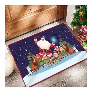 Tapete de Natal de lã falsa para decoração de interiores de portas, tapete de algodão lavável