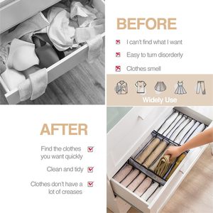 New Rectangle Nylon Foldable Clothing <b>Storage</b> Organizer <b>for</b> <b>Drawer</b> Underwear Bra Socks with Divider - Product Image 3