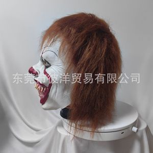Máscara de látex de payaso de Halloween con peluca, accesorio de disfraz de terror para fiestas, escape room, cosplay - Product Image 4
