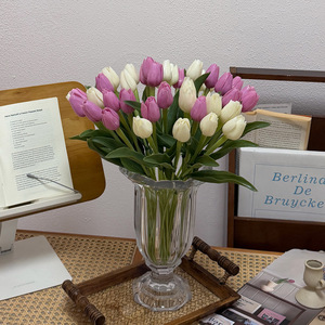 Tulipanes Artificiales de Plástico PE de 30cm-100cm de Altura, Simulación Realista, Estilo Nórdico, Decoración de Bodas, Arreglo Floral de Escritorio - Product Image 2