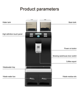 Cafetera Automática Negra Marca BTB, Sistema de Preparación de Alta Calidad, Pantalla Táctil de Alta Definición, para el Hogar - Product Image 6
