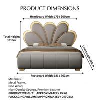 Lit plateforme moderne, luxueux et élégant, capitonné en similicuir souple, en bois de pin, tailles King et Queen, durable, avec coffre de rangement assemblé