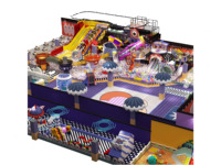 Équipement de parc de jeux intérieur pour enfants sur le thème des bonbons, avec piscine à balles, toboggans, manège et zone de sable, pour centre commercial (OEM/ODM)