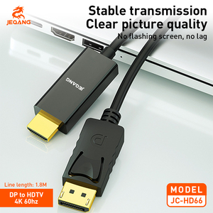 <span class=keywords><strong>Cable</strong></span> JC-HD66 4K DP a HDTV con Revestimiento de PVC Chapado en Oro, Compatible con Computadora, TV, Proyector, Consola de Juegos y Más - Product Image 4