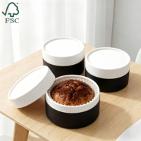 Boîte à gâteau cylindrique en carton biodégradable imprimée sur mesure, de qualité alimentaire, de 6 pouces et 10 pouces, pour l'emballage de pâtisseries