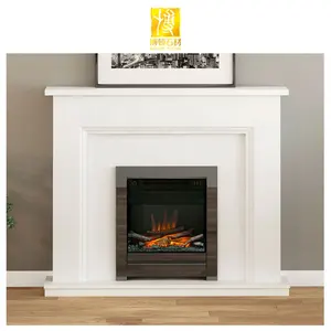 人造石抛光现代BTFI-M3室内设计白色大理石彩色壁炉壁炉架