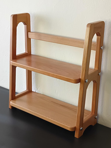 Modern Rustic Beech <strong>Wood</strong> Kitchen Shelf Wooden <strong>Countertop</strong> with 2 Ties Farmhouse Kitchen Organizer and Spice Rack - Product Image 3