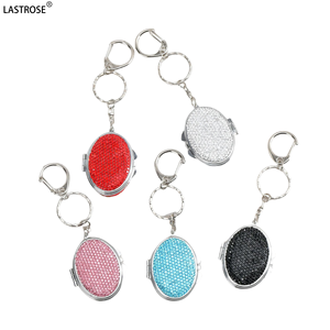 Keychain Gương Có Thể Gập Lại Rhinestone Mini Pocket Trang Điểm Trái Tim Gương Bán Buôn Hình Dạng Kim Loại Vòng Gương Hot Bán Chất Lượng Cao - Product Image 4