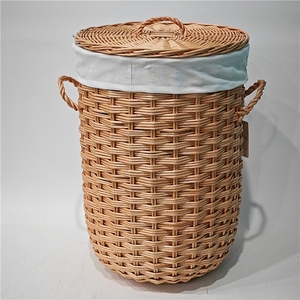 Panier à linge JY 2 pièces en rotin tressé et jacinthe d'eau, fait main, design détachable, pour rangement de vêtements et organisation de la maison - Product Image 3