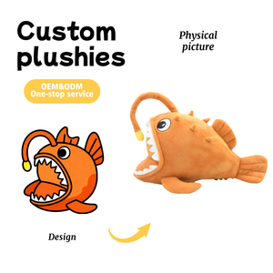Peluches <span class=keywords><strong>de</strong></span> Pez Garra Personalizados con Dientes Afilados; Logotipo Bordable/Cambios <span class=keywords><strong>de</strong></span> <span class=keywords><strong>Color</strong></span> Disponibles; Regalos con Temática Oceánica - Product Image 1