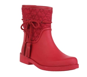 <span class=keywords><strong>Couleur</strong></span> rouge Imperméable À L'eau Des Femmes Chaussures Pluvieuses En Caoutchouc Wellies - Product Image 1