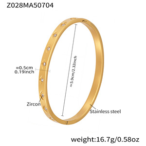 Brazalete de Acero Inoxidable Chapado en Oro de 18K Resistente al Deslustre para Mujer, Brazaletes de Moda Impermeables - Product Image 5