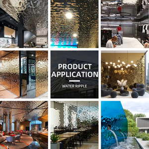 Placa de hoja de acero inoxidable ondulada de agua de <span class=keywords><strong>Color</strong></span> dorado plateado 201 304 1500MM para decoración de Panel de pared de techo - Product Image 5