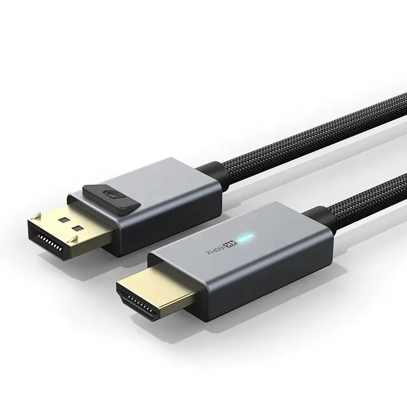 ใหม่ชุบทอง 1080P DP To HDMI HDTV ชายชายสายวิดีโอ Displayport To สาย HDMI สนับสนุน 1080P 4K30Hz 4K60Hz