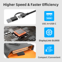 Hub USB-C 5 en 1 de Aleación de Aluminio 8K con Estación de Acoplamiento, Doble HDTV y DP MST Multi-Pantalla, Carga PD de 100W, Adaptador USB 3.0 en Stock