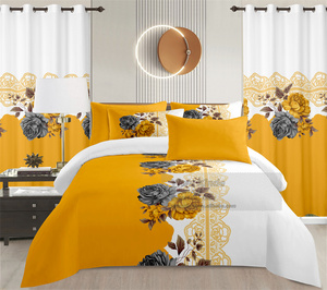 Sang Trọng 8 Mảnh Bộ Đồ Giường Combo Sợi Nhỏ Vua Kích Thước Tấm Thiết Lập Bao Gồm Phù Hợp Với Rèm Cửa Mềm Mại Thoải Mái Nhà Dệt Nóng Thỏa Thích - Product Image 6