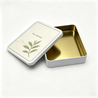 Boîte à thé personnalisée imprimée 139x119x31mm, emballage métallique rectangulaire pour thé en vrac, matcha, cadeau, stockage, vente en gros, OEM, ODM